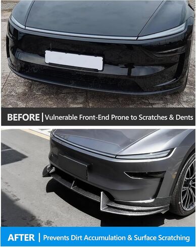 لـ Tesla المصد الأمامي للشفة موديل Y ملحقات العرعر المنعشة 2025 2026 نسيج من ألياف الكربون لامع المصد الأمامي للشفة سبويلر موديل Y طقم الجسم الرياضي المئزر الأمامي ABS سبويلر الشفاه الخارجي in Kuwait