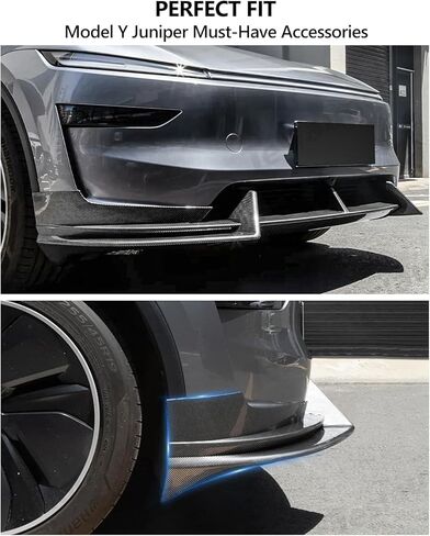لـ Tesla المصد الأمامي للشفة موديل Y ملحقات العرعر المنعشة 2025 2026 نسيج من ألياف الكربون لامع المصد الأمامي للشفة سبويلر موديل Y طقم الجسم الرياضي المئزر الأمامي ABS سبويلر الشفاه الخارجي in Kuwait