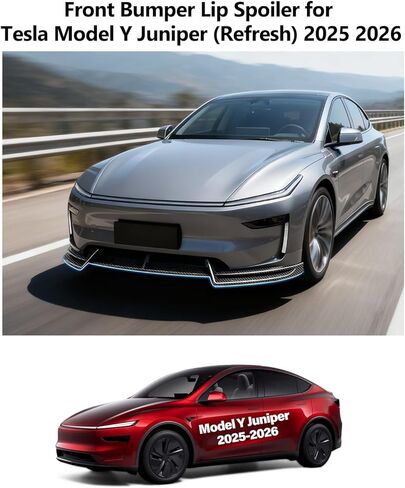 لـ Tesla المصد الأمامي للشفة موديل Y ملحقات العرعر المنعشة 2025 2026 نسيج من ألياف الكربون لامع المصد الأمامي للشفة سبويلر موديل Y طقم الجسم الرياضي المئزر الأمامي ABS سبويلر الشفاه الخارجي in Kuwait