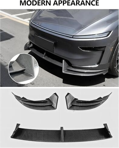 لـ Tesla المصد الأمامي للشفة موديل Y ملحقات العرعر المنعشة 2025 2026 نسيج من ألياف الكربون لامع المصد الأمامي للشفة سبويلر موديل Y طقم الجسم الرياضي المئزر الأمامي ABS سبويلر الشفاه الخارجي in Kuwait