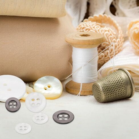 uxcell 25 Pcs Natural Shell Buttons, 4 Hole Mother of Pearl Buttons 12mm Sewing Craft Button for Shirt Sewing DIY Crafts Decoration, Bright White in Saudi Arabia