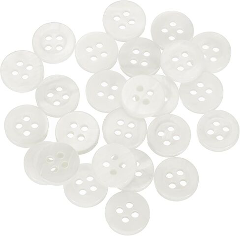 uxcell 25 Pcs Natural Shell Buttons, 4 Hole Mother of Pearl Buttons 12mm Sewing Craft Button for Shirt Sewing DIY Crafts Decoration, Bright White in Saudi Arabia