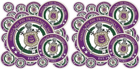 Omega Psi Phi Multiple Size Sticker Decal Laptop Water Bottle Car (Crest Type 3) in Kuwait