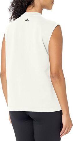 adidas Women's Tall Size Select Sleeveless Top, Off White/Black, Large in Saudi Arabia