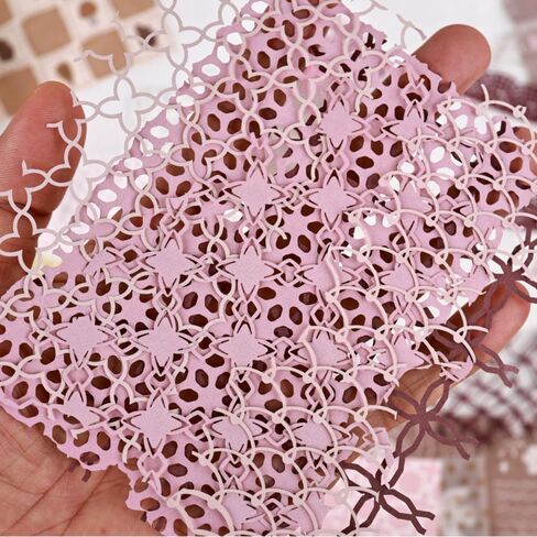 شبكة أوراق منسوجة من Diuhofart للحرف اليدوية، مجموعة من 2 ملصقات ورقية مجوفة مزخرفة لسجل القصاصات، 46 قطعة من مواد مجمعة لمستلزمات المجلات غير المرغوب فيها، كتاب القصاصات in Kuwait