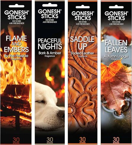 Gonesh Scents of Winter - Incense Sticks Variety Pack - Non-Toxic 10" Slow Burn Aromatic Sticks - Winterberry, Invigorating Pine, Siberian Iris, Mint Leaves - 30 Sticks Each in Saudi Arabia