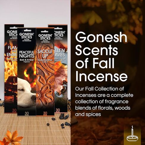 Gonesh Scents of Winter - Incense Sticks Variety Pack - Non-Toxic 10" Slow Burn Aromatic Sticks - Winterberry, Invigorating Pine, Siberian Iris, Mint Leaves - 30 Sticks Each in Saudi Arabia