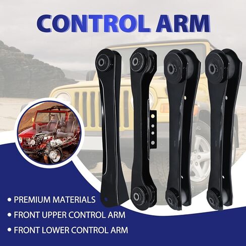8PCS Suspension Kit Front Rear Upper Lower Control Arms Driver Passenger Sides Assembly Replacement for 1997-2006 JEEP WRANGLER TJ All Models K620244 K640734 RK620246 in Saudi Arabia