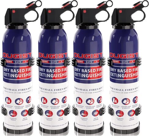 Dry Stop Fire Extinguisher Spray - 600g Quick-Acting Powder for Home, Vehicle, Garage, Kitchen, 1A:10B:C:K Portable & Mess-Free Solution for Electrical, Grease Fires & More -6 PACK in Kuwait