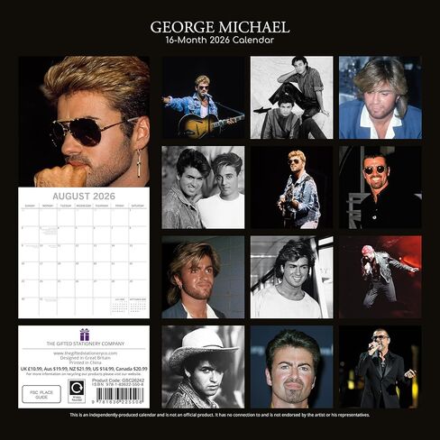 2026 Square Wall Calendar - George Michael 12 x 12 Inch Monthly View, 16-Month, Icons Theme, Includes 180 Reminder Stickers in Saudi Arabia