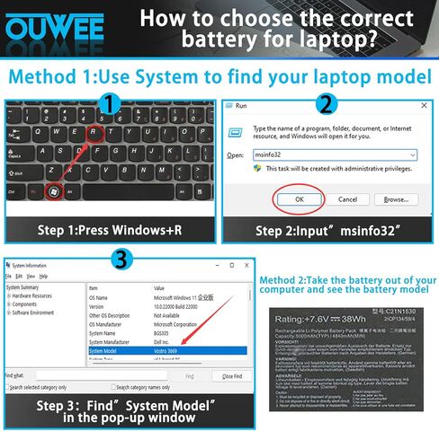 بطارية الكمبيوتر المحمول OUWEE C21N1530 متوافقة مع ASUS Chromebook C202 C202SA C202SA-2A C202SA-YS02 Series 2ICP134/59/4 7.6V 38Wh 5000mAh in Kuwait