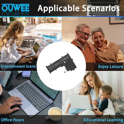 بطارية الكمبيوتر المحمول OUWEE C21N1530 متوافقة مع ASUS Chromebook C202 C202SA C202SA-2A C202SA-YS02 Series 2ICP134/59/4 7.6V 38Wh 5000mAh in Kuwait