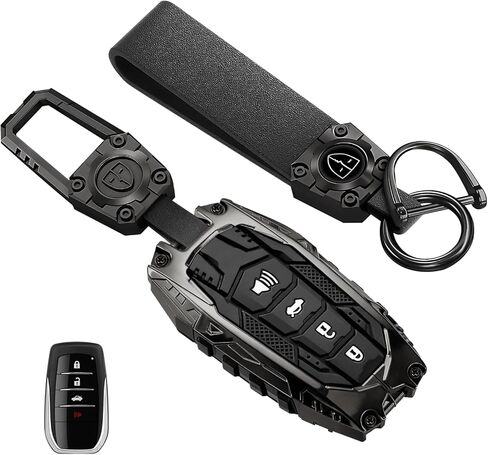 Heavy Metal Key Fob Cover for Toyota Tundra 2022-2026, for Corolla Cross Tacoma Venza Sequoia Land Cruiser Camry etc, Zinc Alloy Key Fob Case Protector Accessories in Saudi Arabia