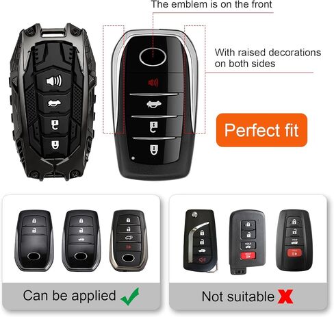 Heavy Metal Key Fob Cover for Toyota Tundra 2022-2026, for Corolla Cross Tacoma Venza Sequoia Land Cruiser Camry etc, Zinc Alloy Key Fob Case Protector Accessories in Saudi Arabia