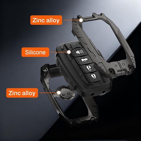 Heavy Metal Key Fob Cover for Toyota Tundra 2022-2026, for Corolla Cross Tacoma Venza Sequoia Land Cruiser Camry etc, Zinc Alloy Key Fob Case Protector Accessories in Saudi Arabia