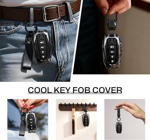Heavy Metal Key Fob Cover for Toyota Tundra 2022-2026, for Corolla Cross Tacoma Venza Sequoia Land Cruiser Camry etc, Zinc Alloy Key Fob Case Protector Accessories in Saudi Arabia