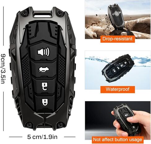 Heavy Metal Key Fob Cover for Toyota Tundra 2022-2026, for Corolla Cross Tacoma Venza Sequoia Land Cruiser Camry etc, Zinc Alloy Key Fob Case Protector Accessories in Saudi Arabia