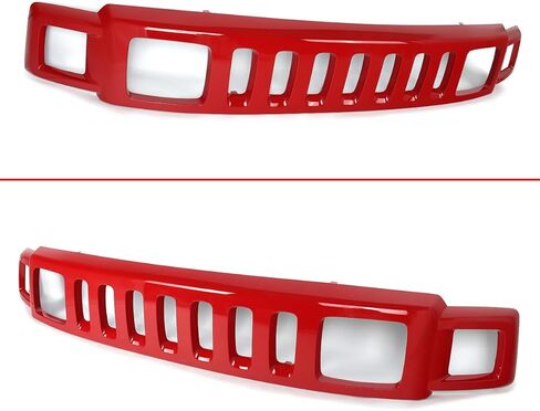 مجموعة شبكة أمامية سوداء غير لامعة متوافقة مع 2006-2010 Hummer H3 غطاء المصد العلوي للشواية غطاء شريط الوجه استبدال لـ 15834196، HU1200101 in Kuwait