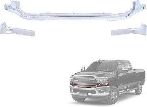 Front Bumper Lower Grille Grill Headlight Trim Molding Compatible with Dodge Ram 2500 3500 2019 2020 2021 2022 2023 2024 2025 [Not Fit Power Wagon & Rebel] (Chrome) in Saudi Arabia