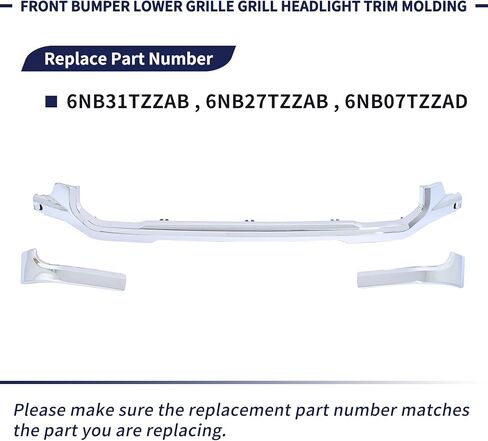 Front Bumper Lower Grille Grill Headlight Trim Molding Compatible with Dodge Ram 2500 3500 2019 2020 2021 2022 2023 2024 2025 [Not Fit Power Wagon & Rebel] (Chrome) in Saudi Arabia