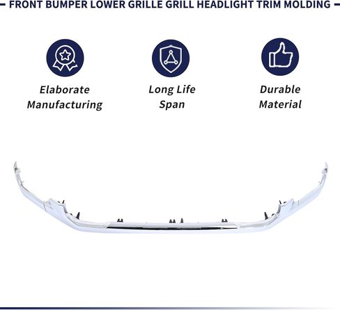 Front Bumper Lower Grille Grill Headlight Trim Molding Compatible with Dodge Ram 2500 3500 2019 2020 2021 2022 2023 2024 2025 [Not Fit Power Wagon & Rebel] (Chrome) in Saudi Arabia