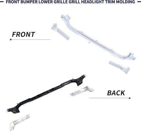 Front Bumper Lower Grille Grill Headlight Trim Molding Compatible with Dodge Ram 2500 3500 2019 2020 2021 2022 2023 2024 2025 [Not Fit Power Wagon & Rebel] (Chrome) in Saudi Arabia