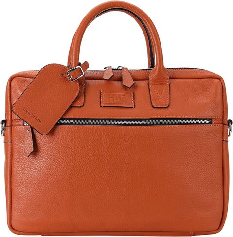 Leather Briefcase for Men - Italian Full Grain Leather Laptop Office Bag - Messenger Bag - Work Bag for Men and Women (Strap Back) in Saudi Arabia