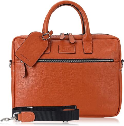 Leather Briefcase for Men - Italian Full Grain Leather Laptop Office Bag - Messenger Bag - Work Bag for Men and Women (Strap Back) in Saudi Arabia