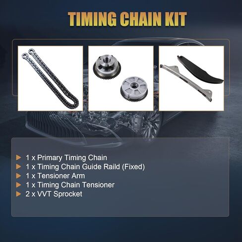 94201S Timing Chain Kit Fit for LaCrosse Regal Verano Captiva Sport Cobalt Equinox HHR Malibu Terrain 2.0L 2.2L 2.4L L4 DOHC Replace OE C6209S 12680750 in Saudi Arabia