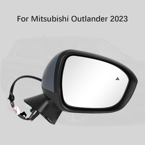 مرآة باب جانبية للسائق الأيسر تناسب 2022 2023 2024 Mitsubishi Outlander /2023 2024 PHEV، 9+1 دبابيس ضبط الطاقة قابلة للطي، مع نقطة عمياء، حرارة، إشارة انعطاف، كاميرا 360 درجة، برايمر، 7632F109 in Kuwait