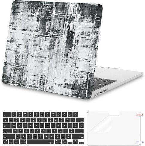 حافظة MOSISO متوافقة مع جهاز MacBook Air 13 بوصة 2025 2024 2023 2022 M4 A3240 M3 A3113 M2 A2681، هيكل صلب من البلاستيك وغطاء لوحة مفاتيح وطبقة شاشة لجهاز MacBook Air 13.6 بوصة، جمالية تجريدية حديثة in Kuwait
