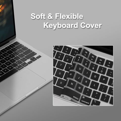 حافظة MOSISO متوافقة مع جهاز MacBook Air 13 بوصة 2025 2024 2023 2022 M4 A3240 M3 A3113 M2 A2681، هيكل صلب من البلاستيك وغطاء لوحة مفاتيح وطبقة شاشة لجهاز MacBook Air 13.6 بوصة، جمالية تجريدية حديثة in Kuwait