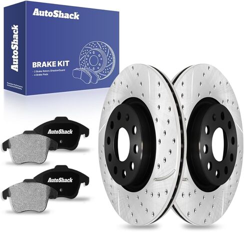 AutoShack 12.28 بوصة (311.8 مم) دوارات الفرامل الأمامية ذات التهوية + استبدال وسادات الفرامل السيراميكية لـ 2012-2020 Volkswagen Passat 2009-2017 Volkswagen Tiguan 2015-2018 Audi Q3 6-PC طقم فرامل in Saudi Arabia