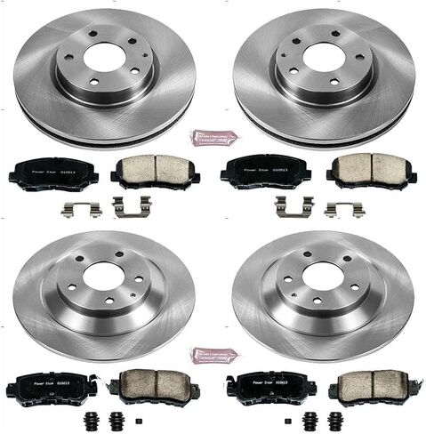 مجموعة فرامل بديلة أمامية وخلفية Power Stop KOE6965 Autospecialty - دوارات فرامل OE ووسادات فرامل سيراميك لمازدا CX-5 2013-2015 [نموذج محدد] in Saudi Arabia