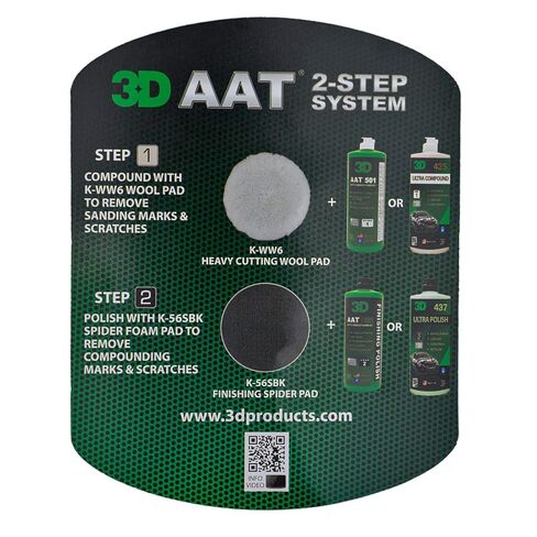 3D Lambswool Cutting Pad | Heavy Compound Cutting | Superior Finish for Painted Surfaces | 100% Wool | 6" Round Pad in Kuwait