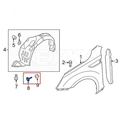 Rexka 10 مجموعات M5 × 20 مم غطاء ممتص الصدمات من النايلون مجموعة صامولة من النايلون لسيارة Hyundai Kia 12493-05207-E 86848-22000 - قالب ترخيص لبطانة غرفة القيادة وحارس الطين الذيل وقوس ترخيص الضوء in Kuwait