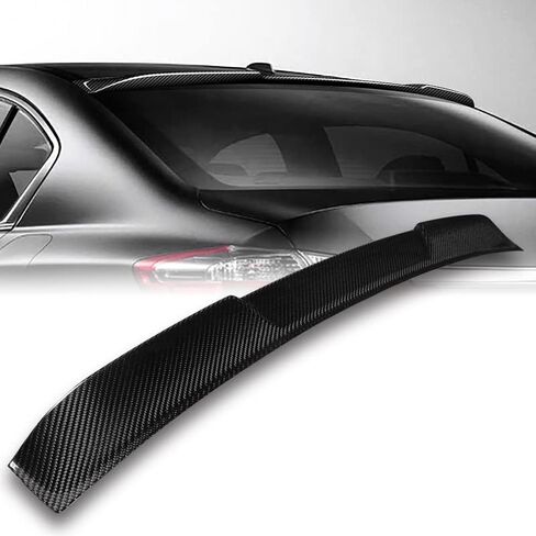 HYPERSPEED Real Carbon Fiber Rear Roof Window Visor Spoiler Wing Fit for 2013 2014 2015 2016 2017 Honda Accord Sedan 4-DR, Car Mods Exterior Accessories, Automotive Body Kit Replacement Parts Assembly in Saudi Arabia
