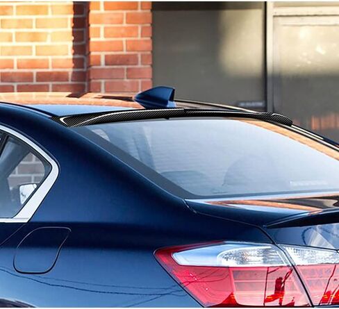 HYPERSPEED Real Carbon Fiber Rear Roof Window Visor Spoiler Wing Fit for 2013 2014 2015 2016 2017 Honda Accord Sedan 4-DR, Car Mods Exterior Accessories, Automotive Body Kit Replacement Parts Assembly in Saudi Arabia