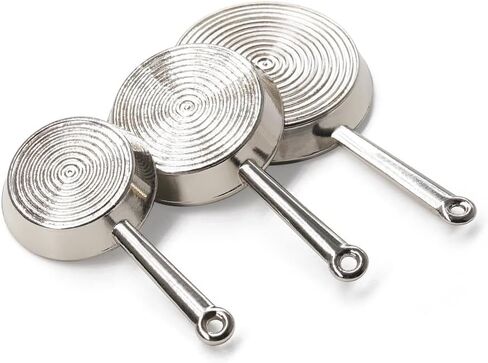 Odoria Dollhouse Frying Pan Miniature: 1/12 Scale Skillet Cookware for Kitchen Restaurant - Mini Kitchenware Cooking Utensils Metal Black 3Pcs in Saudi Arabia