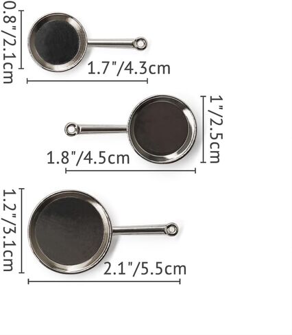 Odoria Dollhouse Frying Pan Miniature: 1/12 Scale Skillet Cookware for Kitchen Restaurant - Mini Kitchenware Cooking Utensils Metal Black 3Pcs in Saudi Arabia