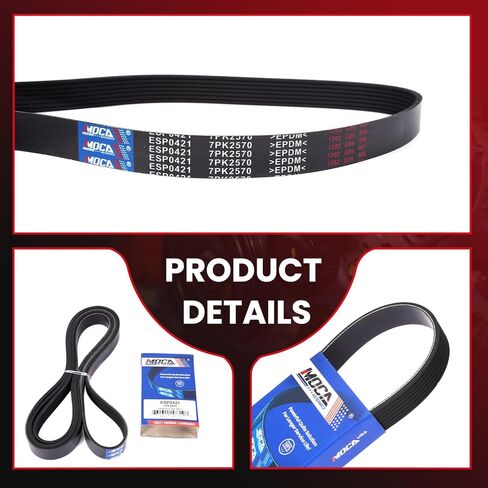 MOCA 7PK2570 Serpentine Belt fits For Dodge 2003-2008 Ram 1500 2500 3500 5.7L, For Volkswagen 2002-2004 Passat 4.0L, 2004-2006 Phaeton 6.0L in Saudi Arabia