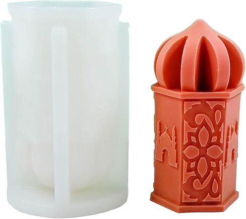 Mosque Statue Candle Mold Eid Muslims Candle Silicone Mold for Soap Making Silicone Epoxy Casting Resin Mould in Saudi Arabia