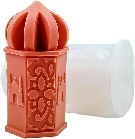 Mosque Statue Candle Mold Eid Muslims Candle Silicone Mold for Soap Making Silicone Epoxy Casting Resin Mould in Saudi Arabia