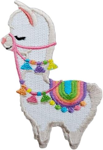 3.5" Embroidered Alpaca Iron On Patch | Decorative Cute Alpaca Llama Applique Iron On/Sew On Patches for Clothing, Hats, Jackets, Clothes, Backpacks, Holes in Saudi Arabia