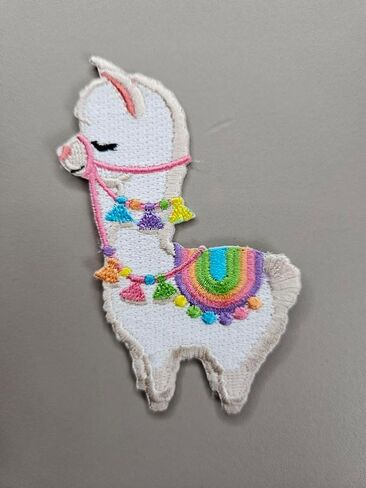 3.5" Embroidered Alpaca Iron On Patch | Decorative Cute Alpaca Llama Applique Iron On/Sew On Patches for Clothing, Hats, Jackets, Clothes, Backpacks, Holes in Saudi Arabia