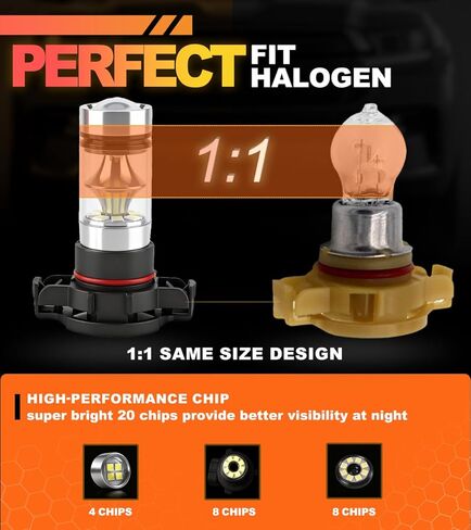 2-Pack Silverado LED Fog Lights Bulbs Kit — Direct Replacement Bulbs Fits for 2007-2015 Chevy Silverado 1500 2500 3500 HD | 6500K Cool White, Ultra-Bright, Plug and Play Installation in Saudi Arabia