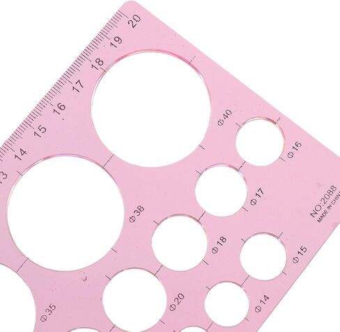 1Pcs Circle Template for Drafting Geometric Circle Ruler for Painting Round Drawing Templates Plastic Transparent Ruler for School Office Supplies（Random Color） in Saudi Arabia
