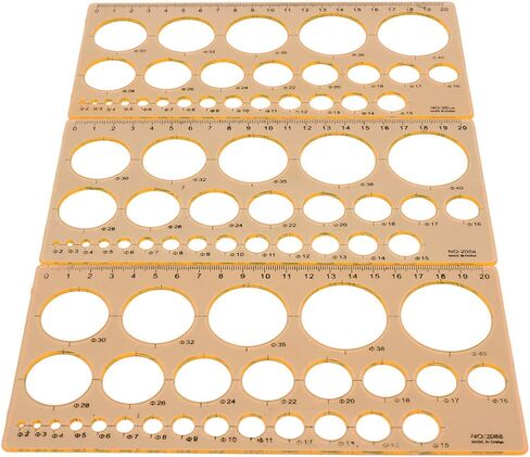 1Pcs Circle Template for Drafting Geometric Circle Ruler for Painting Round Drawing Templates Plastic Transparent Ruler for School Office Supplies（Random Color） in Saudi Arabia