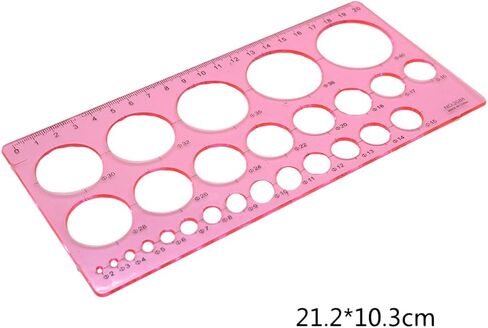 1Pcs Circle Template for Drafting Geometric Circle Ruler for Painting Round Drawing Templates Plastic Transparent Ruler for School Office Supplies（Random Color） in Saudi Arabia