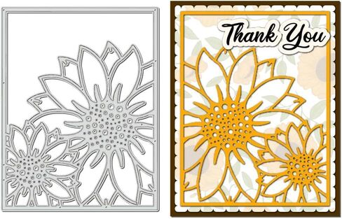 Sunflower Metal Cutting Die for Scrapbooking, Sunflower Die Cuts for Card Making, Background Frame Embossing Die Cuts for Scrapbooking Photo Album Stamp Decor in Saudi Arabia